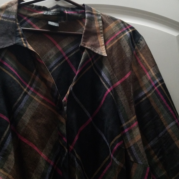 autograph woman Tops - Womens 3/4 sleeve button down blouse 3x